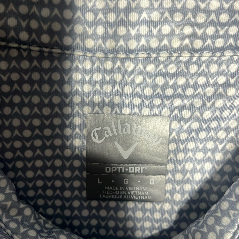 Gray Mens golf shirt.